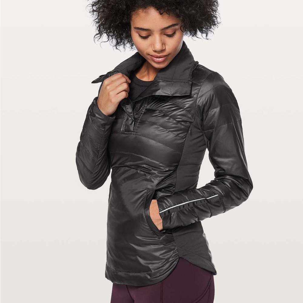 Lululemon Down for a run pullover II sz 4 blk NWT